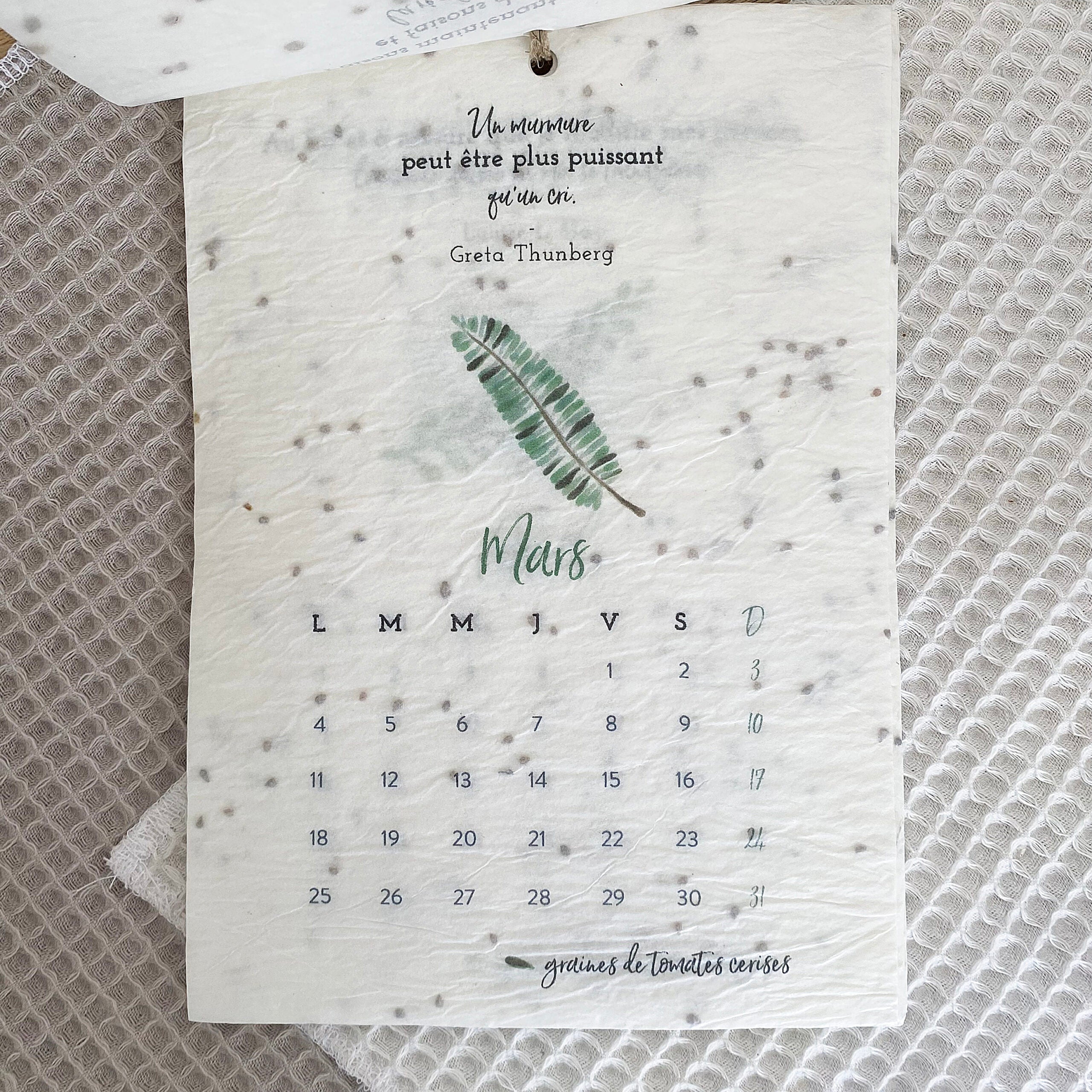 Calendrier ensemencé à planter 2024 Nature - Format A5