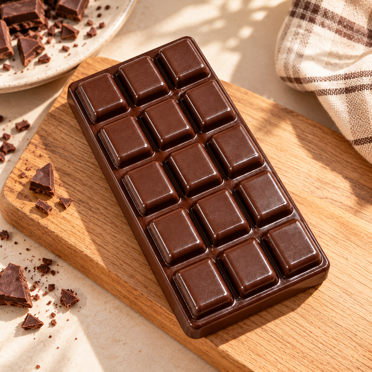 Squishy tablette de chocolat noir - anti-stress à remontée lente