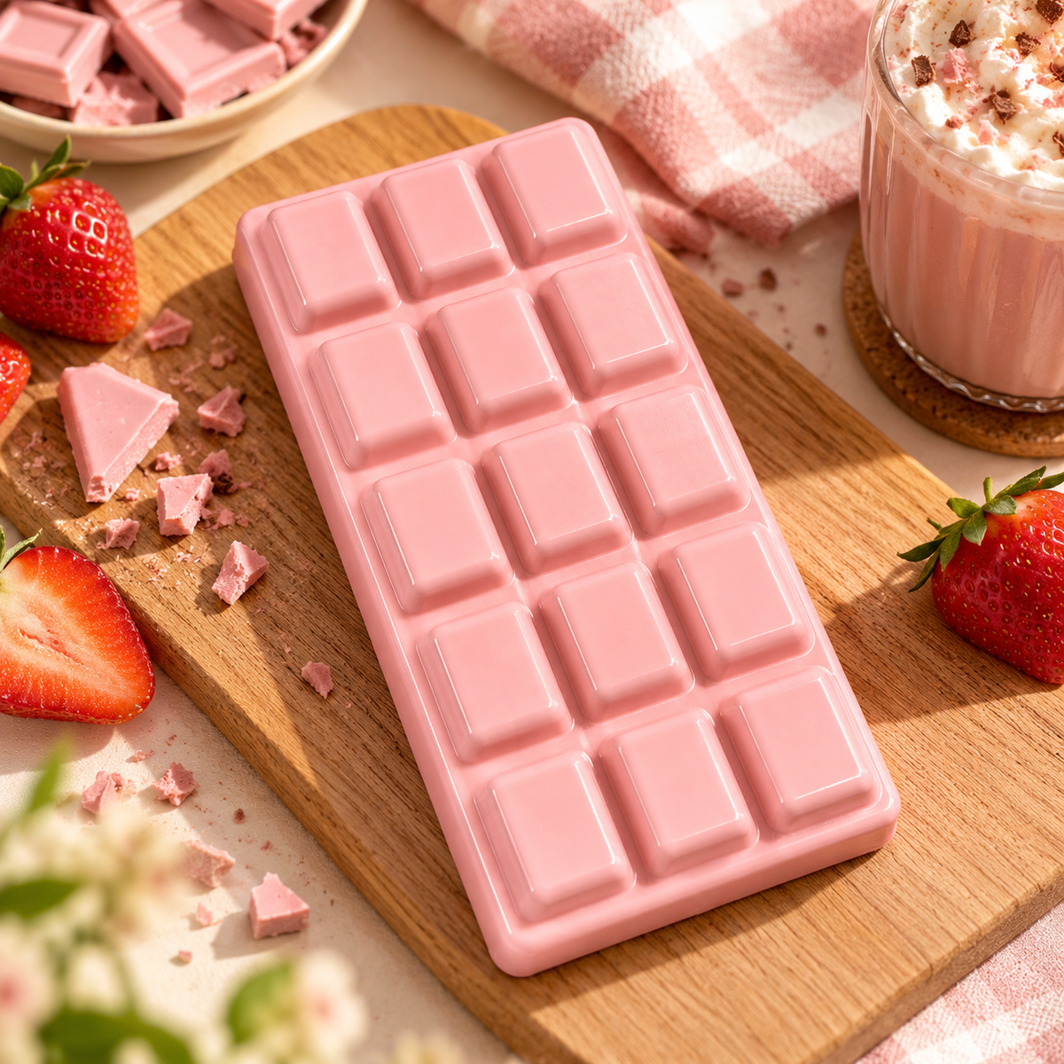 Squishy tablette de chocolat rose - anti-stress à remontée lente