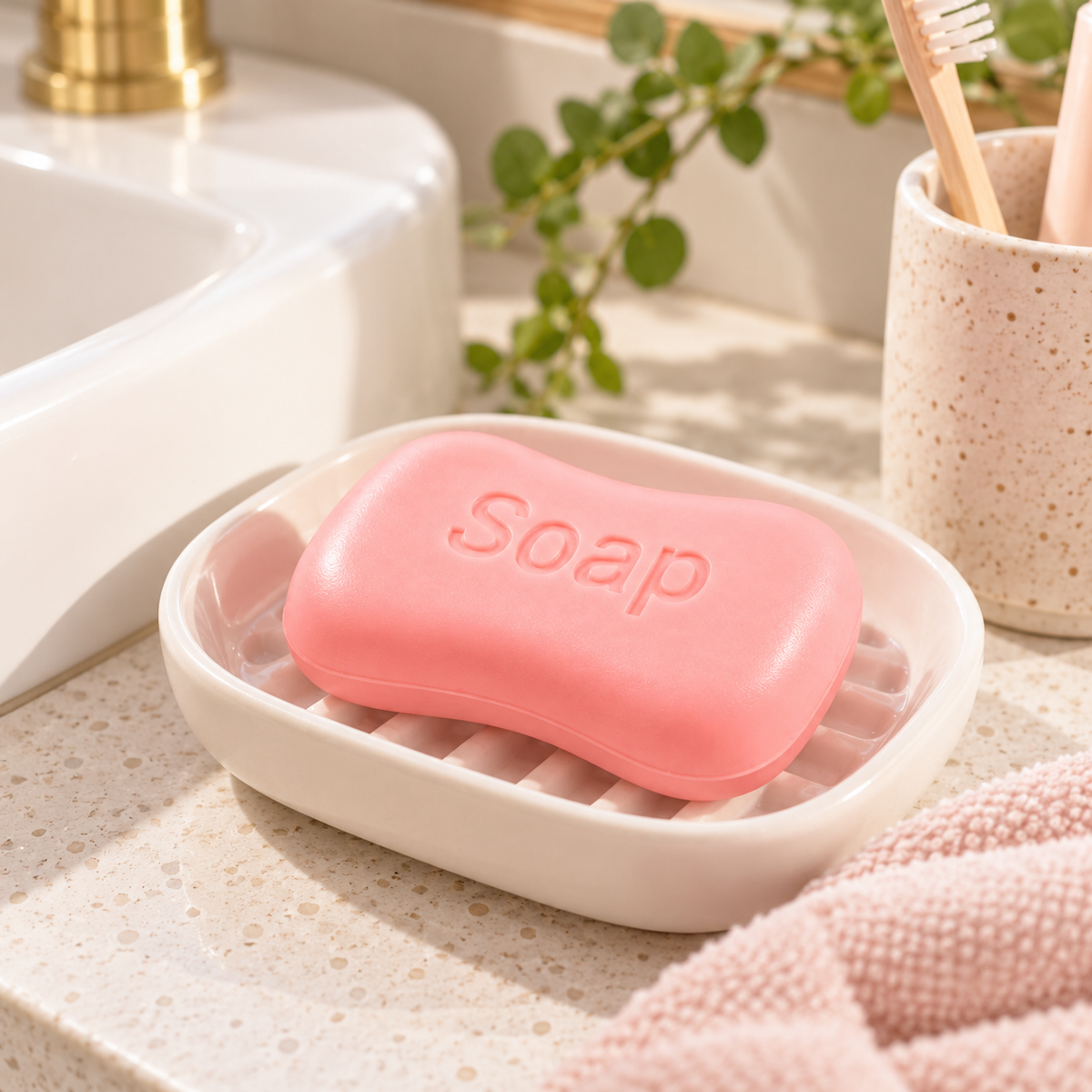 Squishy Savon rose - anti-stress à remontée lente