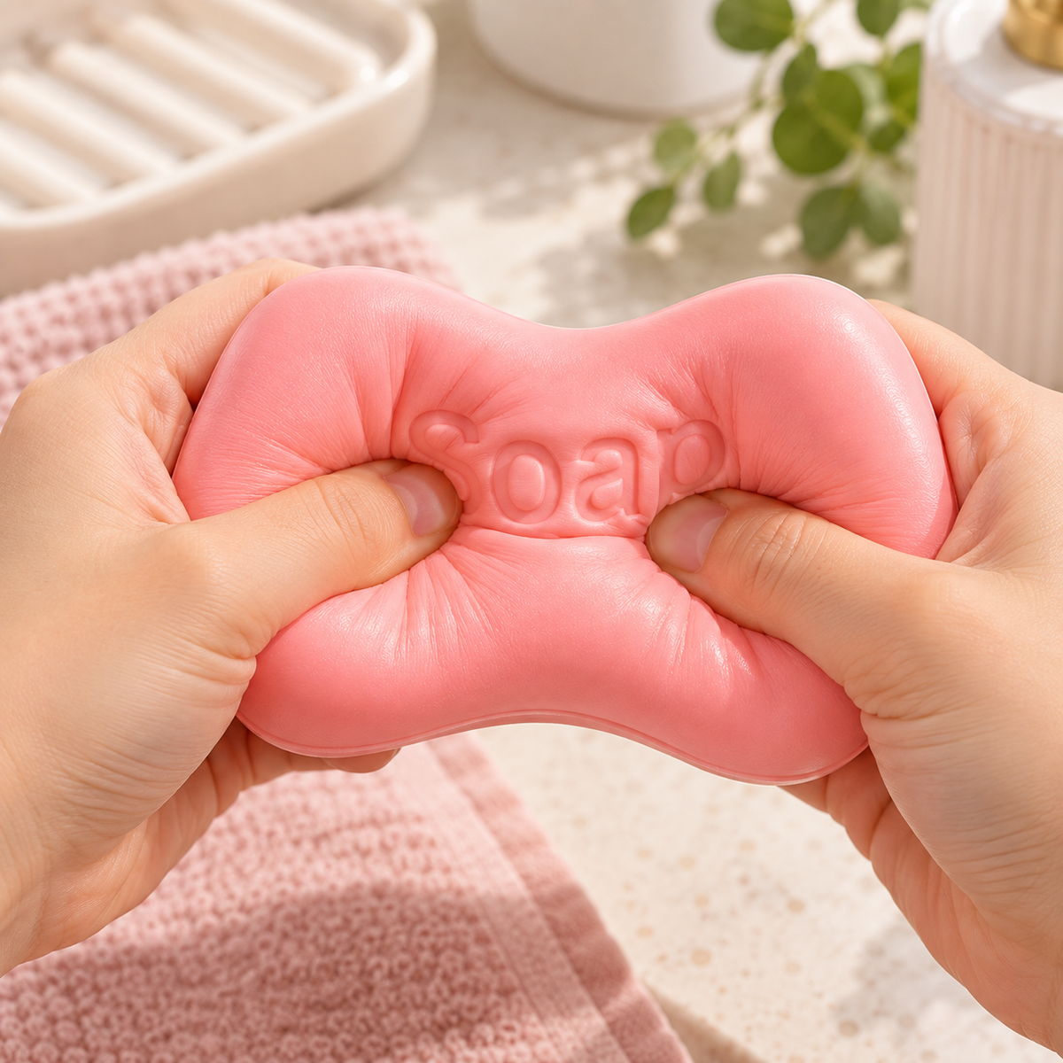 Squishy Savon rose - anti-stress à remontée lente