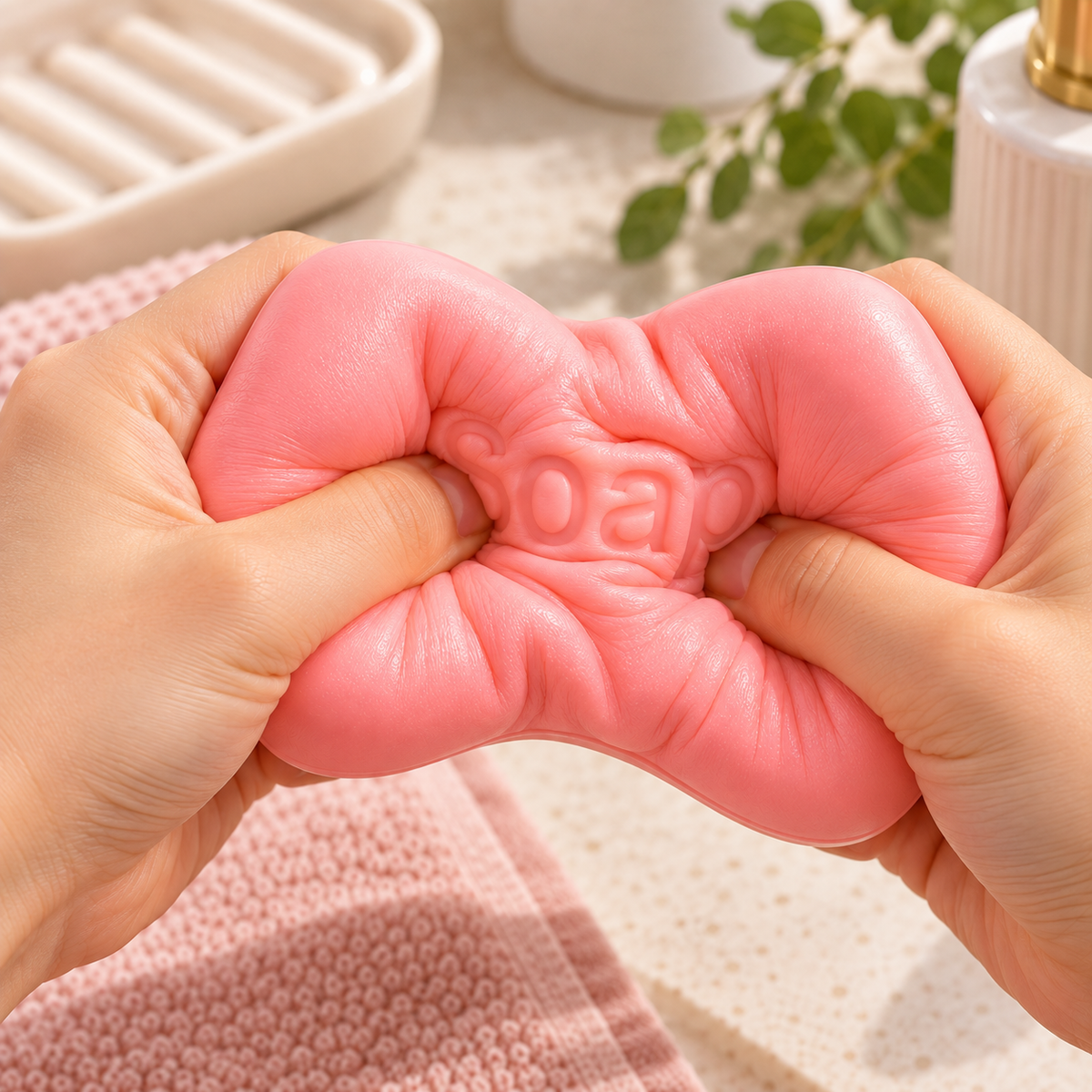 Squishy Savon rose - anti-stress à remontée lente