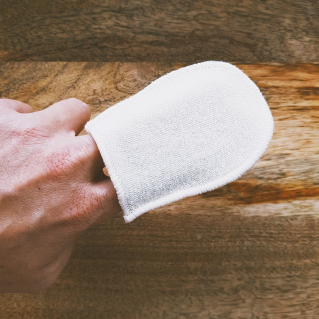 Lot de 4 mini gants à démaquiller réutilisables en coton bio