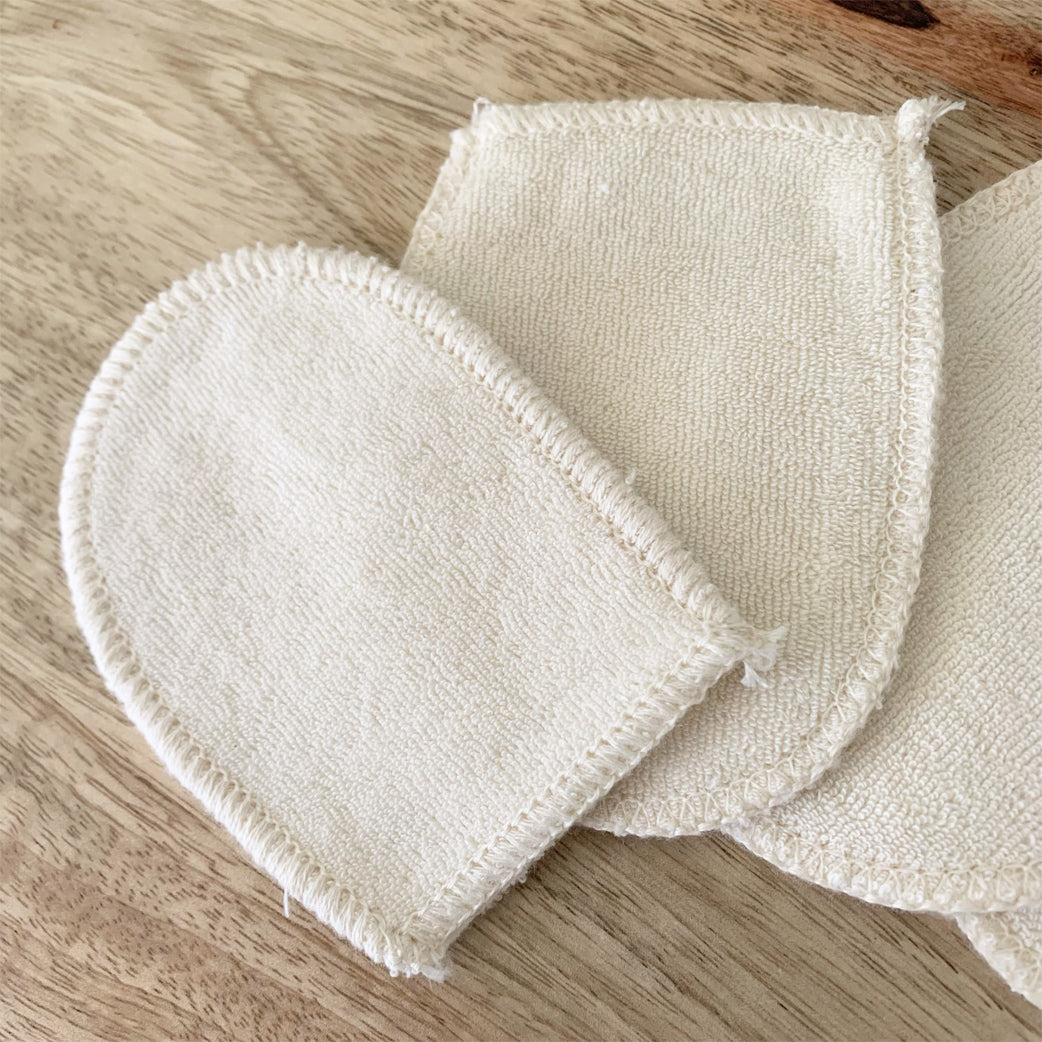 Lot de 4 mini gants à démaquiller réutilisables en coton bio