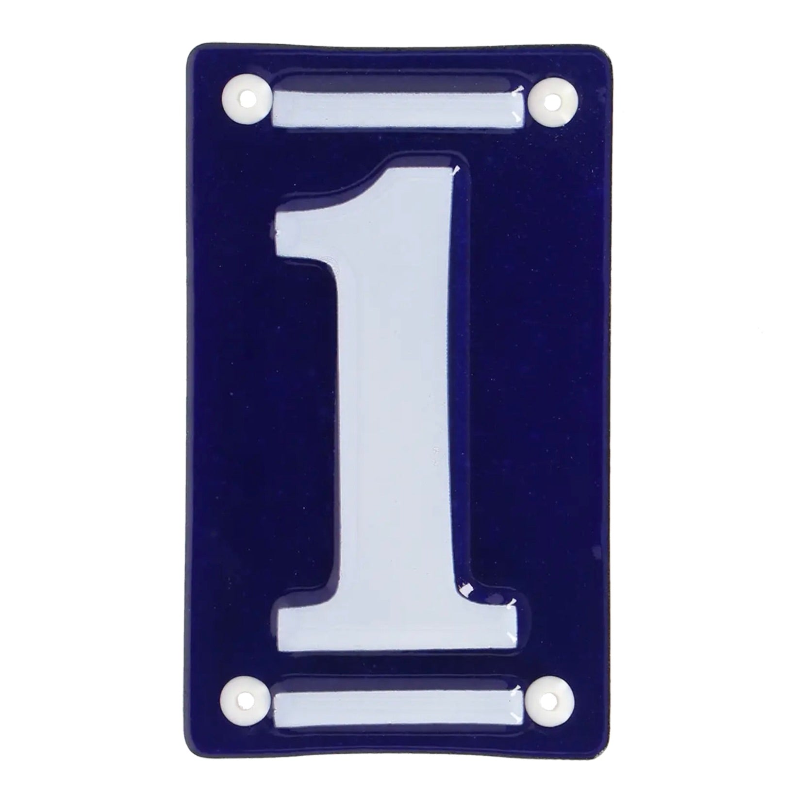Numéro de maison en céramique - Bleu et blanc