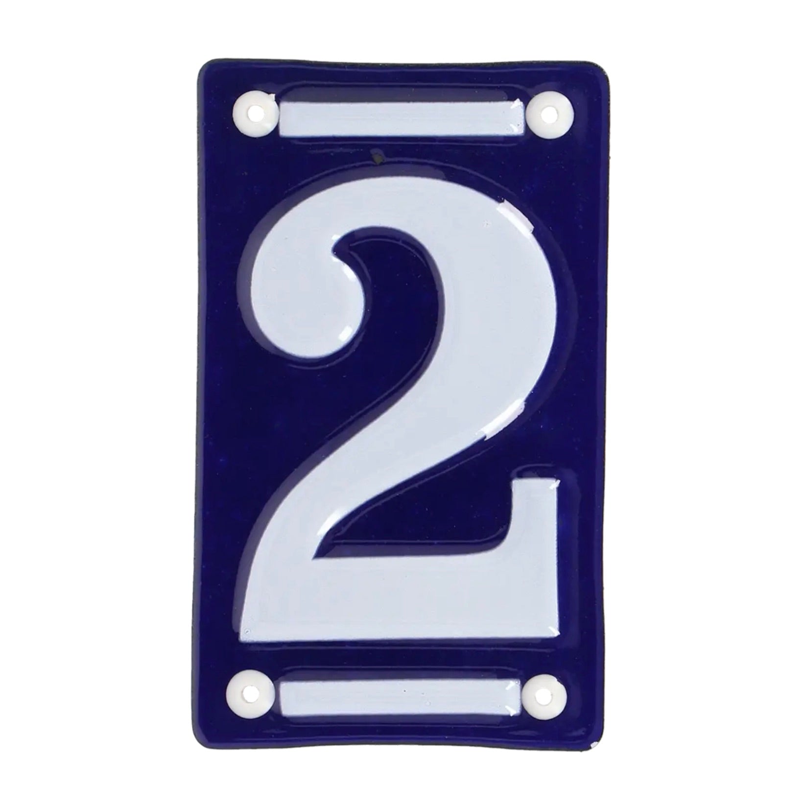 Numéro de maison en céramique - Bleu et blanc