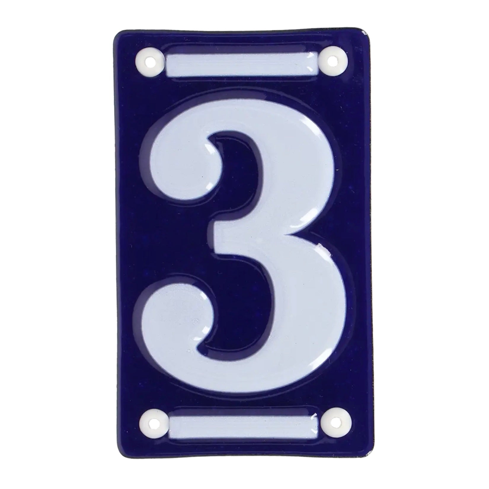 Numéro de maison en céramique - Bleu et blanc