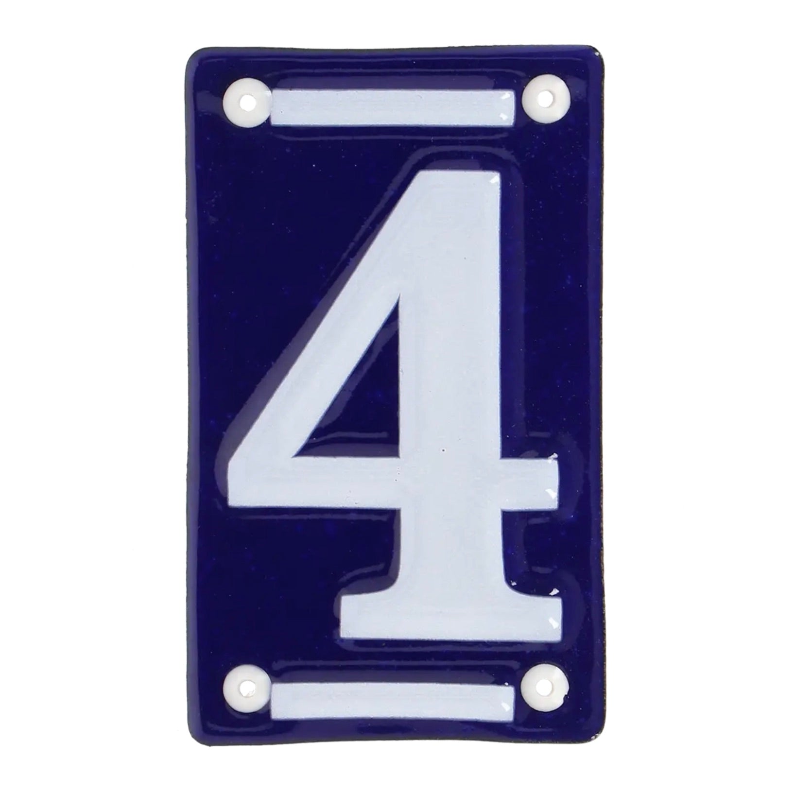 Numéro de maison en céramique - Bleu et blanc
