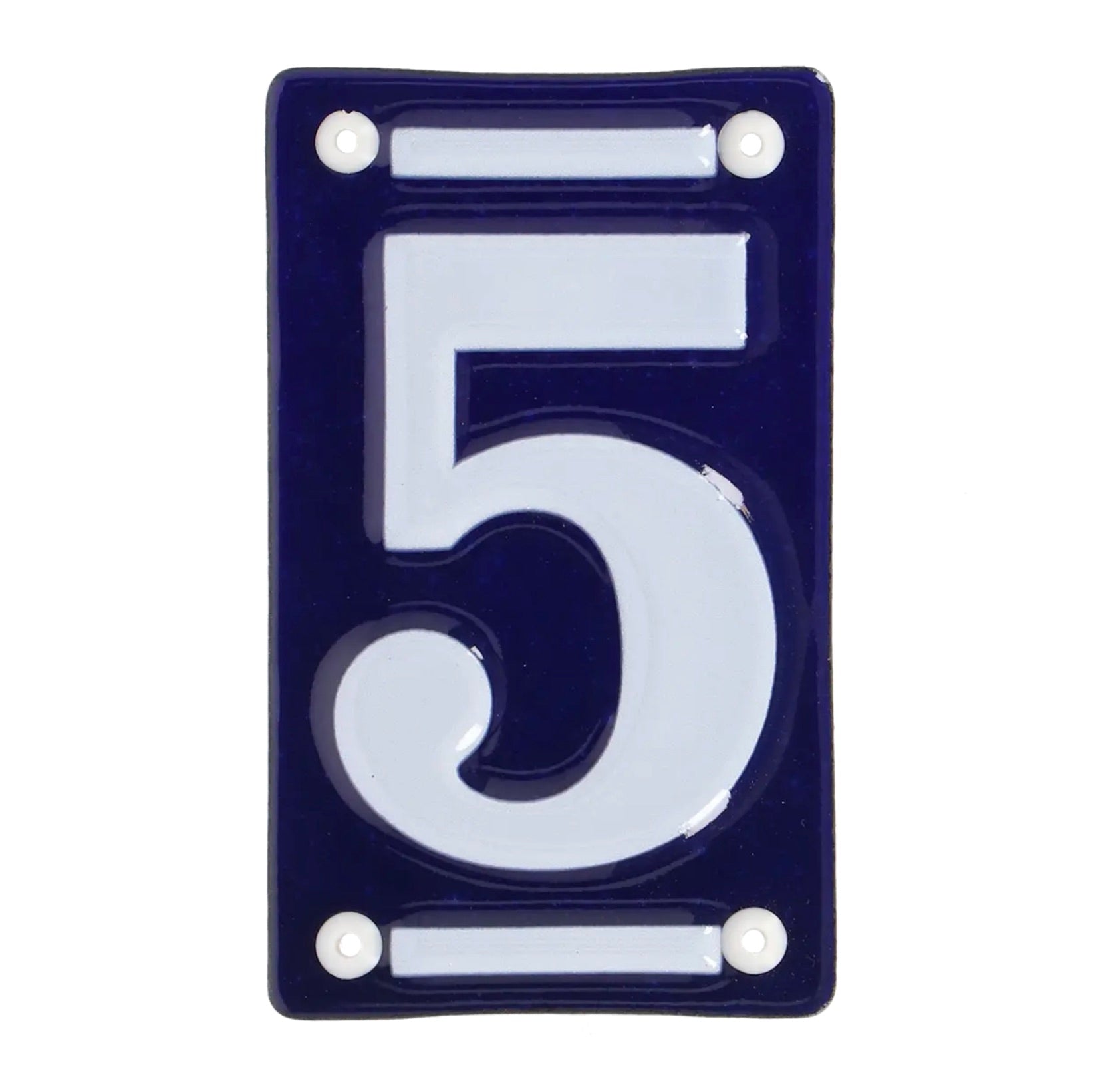 Numéro de maison en céramique - Bleu et blanc