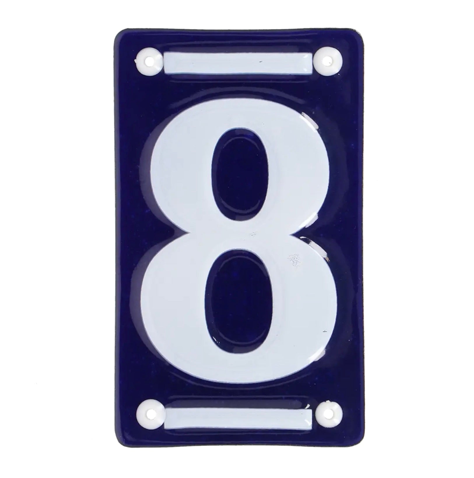 Numéro de maison en céramique - Bleu et blanc