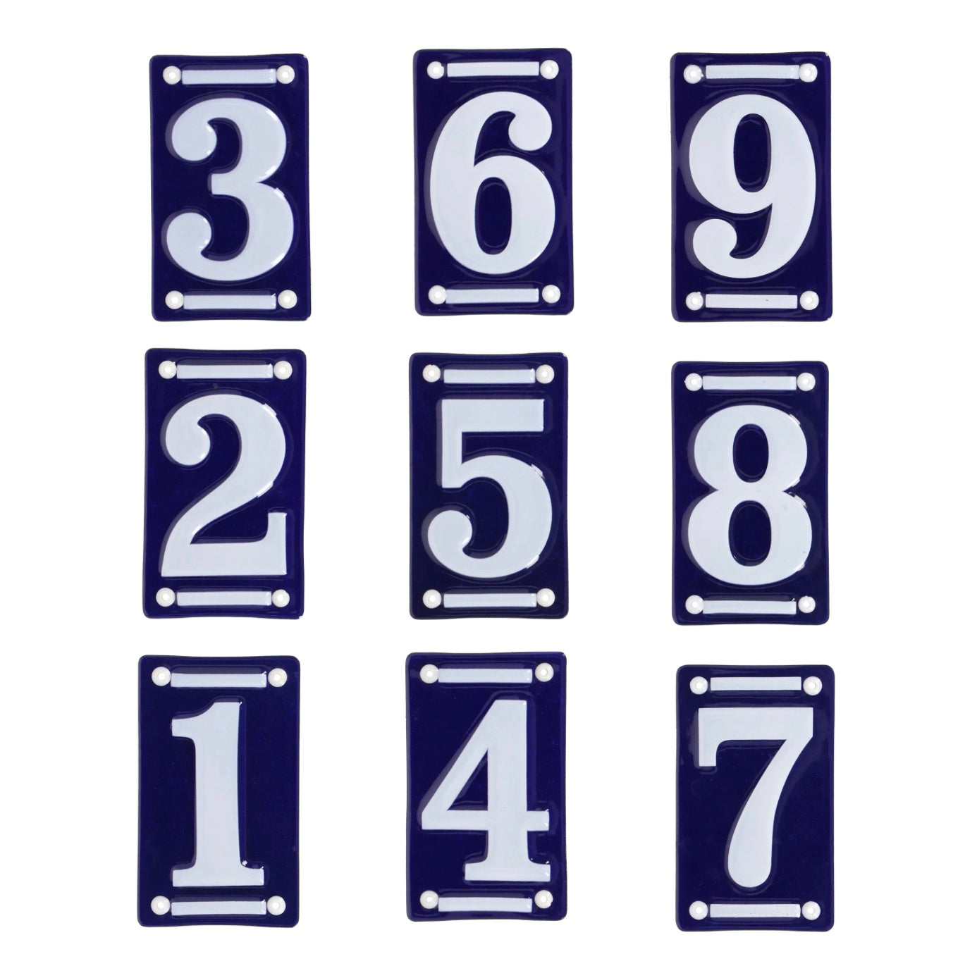 Numéro de maison en céramique - Bleu et blanc