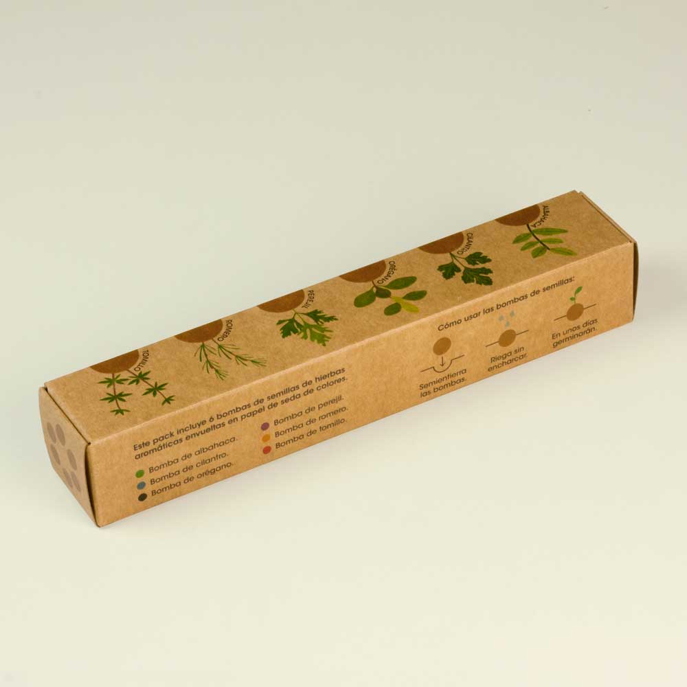 Pack de 6 bombes de graines aromatiques – Basilic, Persil, Origan, Coriandre, Romarin et Thym