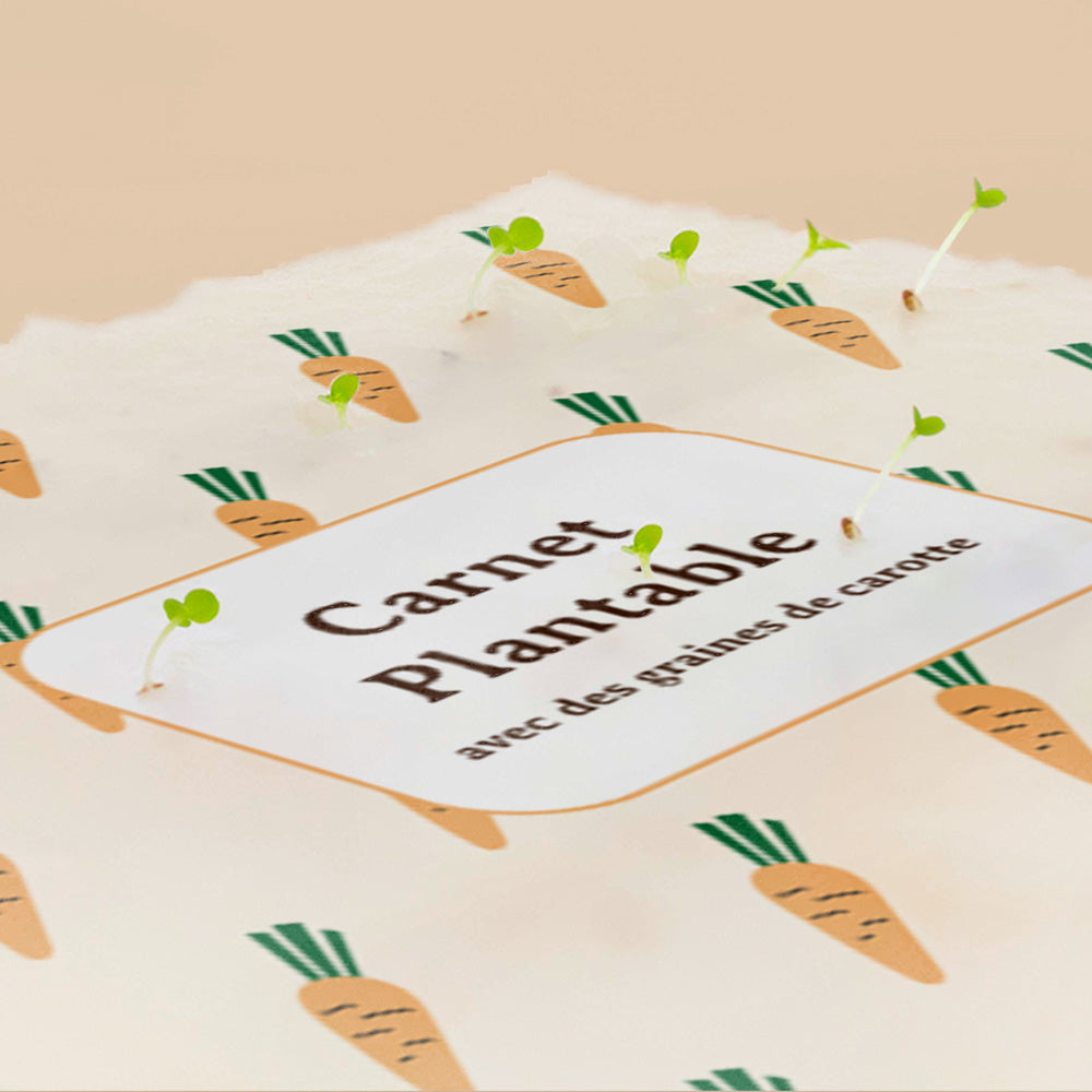 Carnet à planter avec graines de carotte