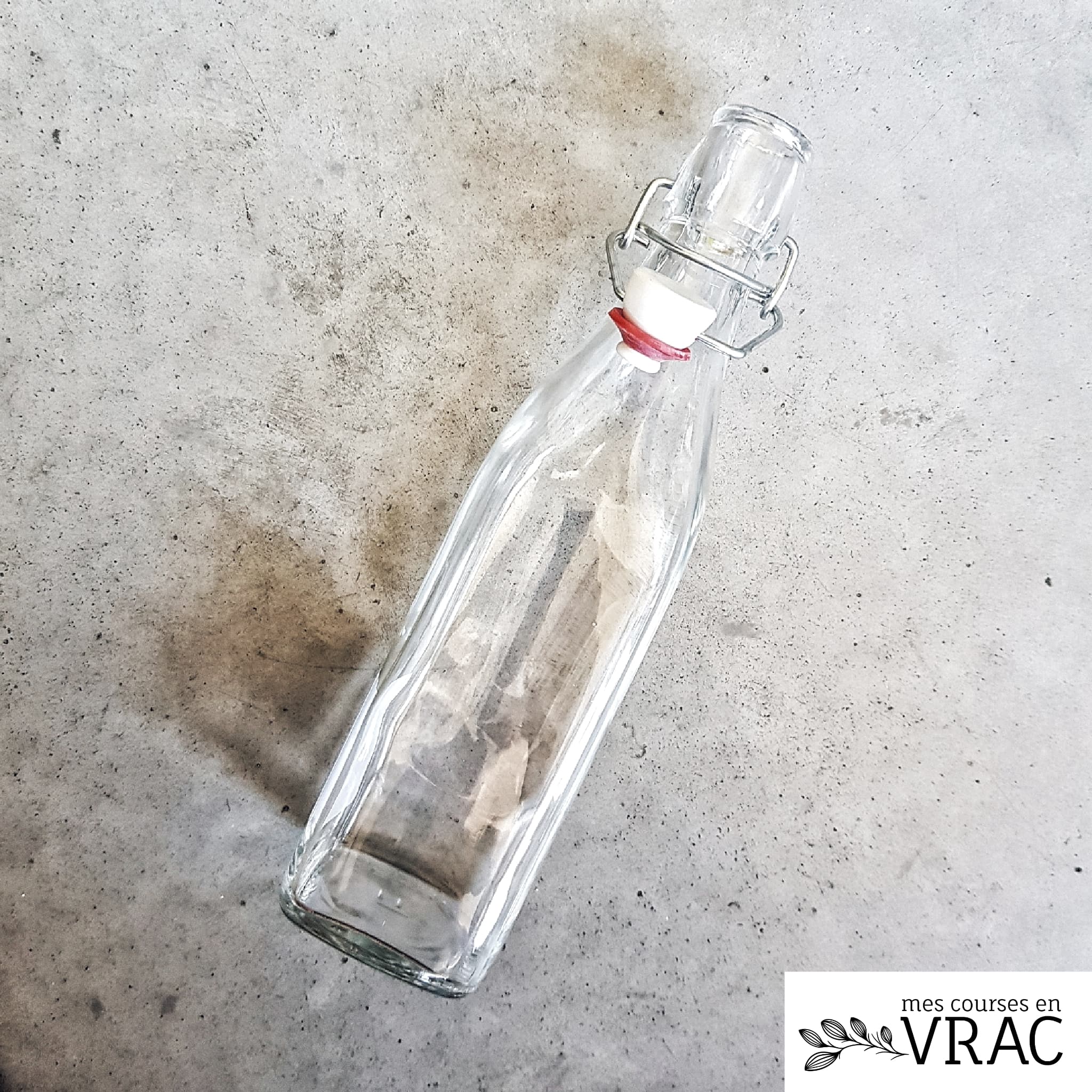 Bouteille en verre transparent - Bouchon Swing