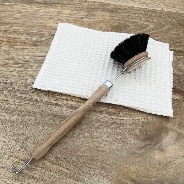 Brosse vaisselle en crin de cheval à tête rechargeable