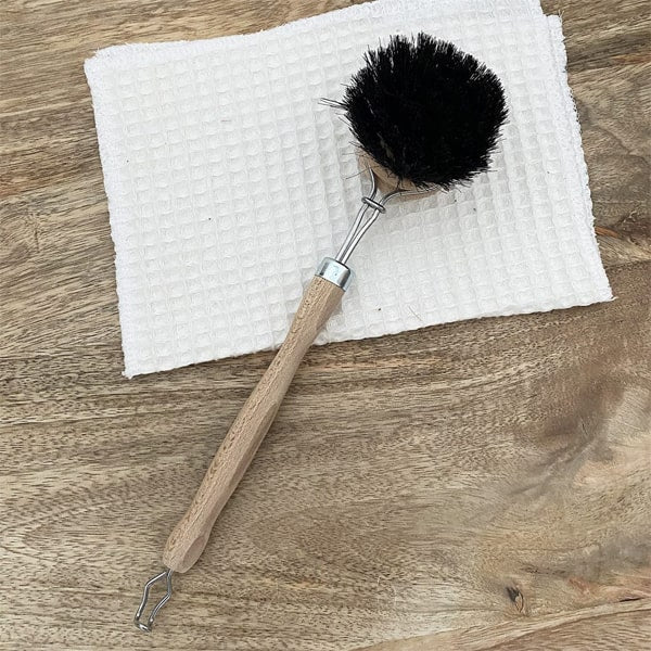 Brosse vaisselle en crin de cheval à tête rechargeable