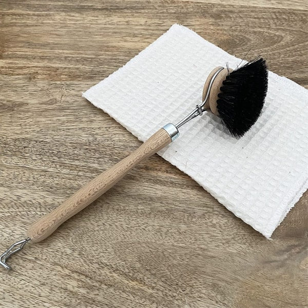Brosse vaisselle en crin de cheval à tête rechargeable
