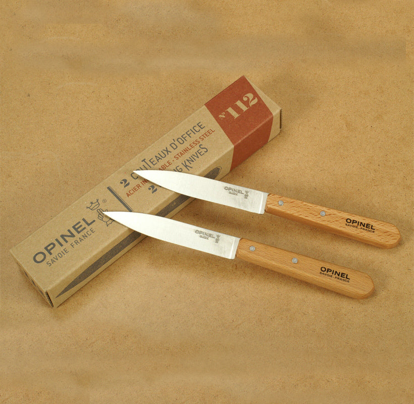 Boite de 2 couteaux d'office n°112 naturel OPINEL