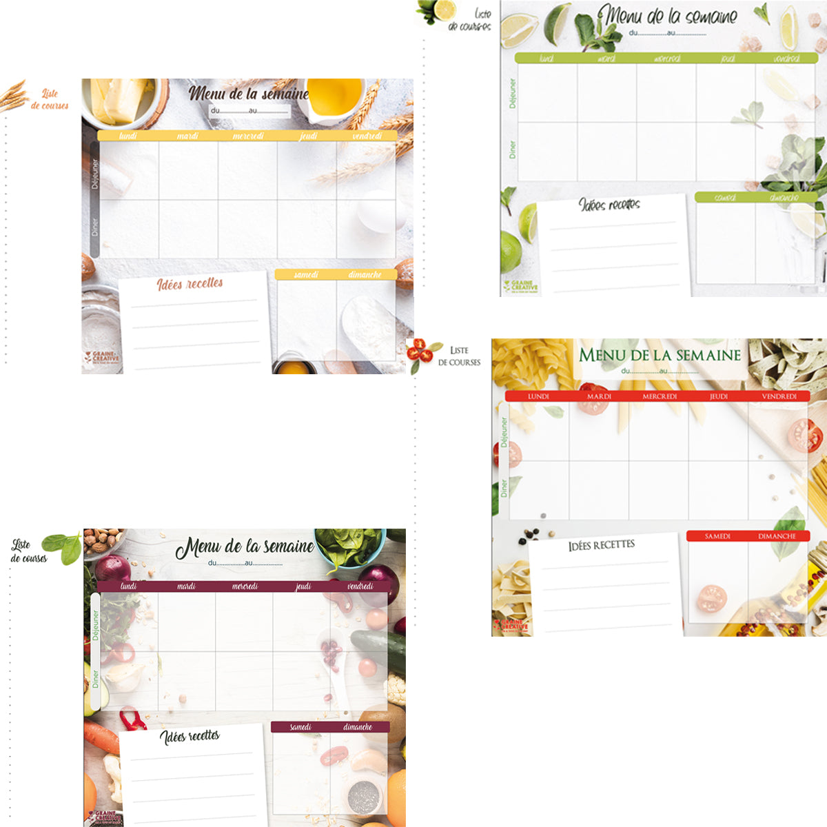 Planning des menus et liste magnétique