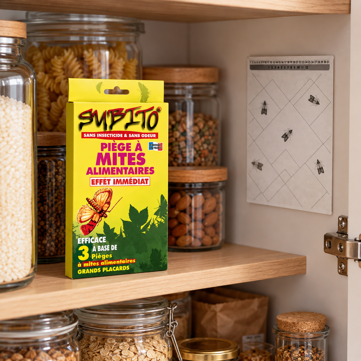 Piège à mites alimentaires avec phéromones Subito – Lot de 3