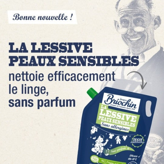 Recharge Lessive Liquide Peaux Sensibles Sans Parfum – 1,7 L BRIOCHIN
