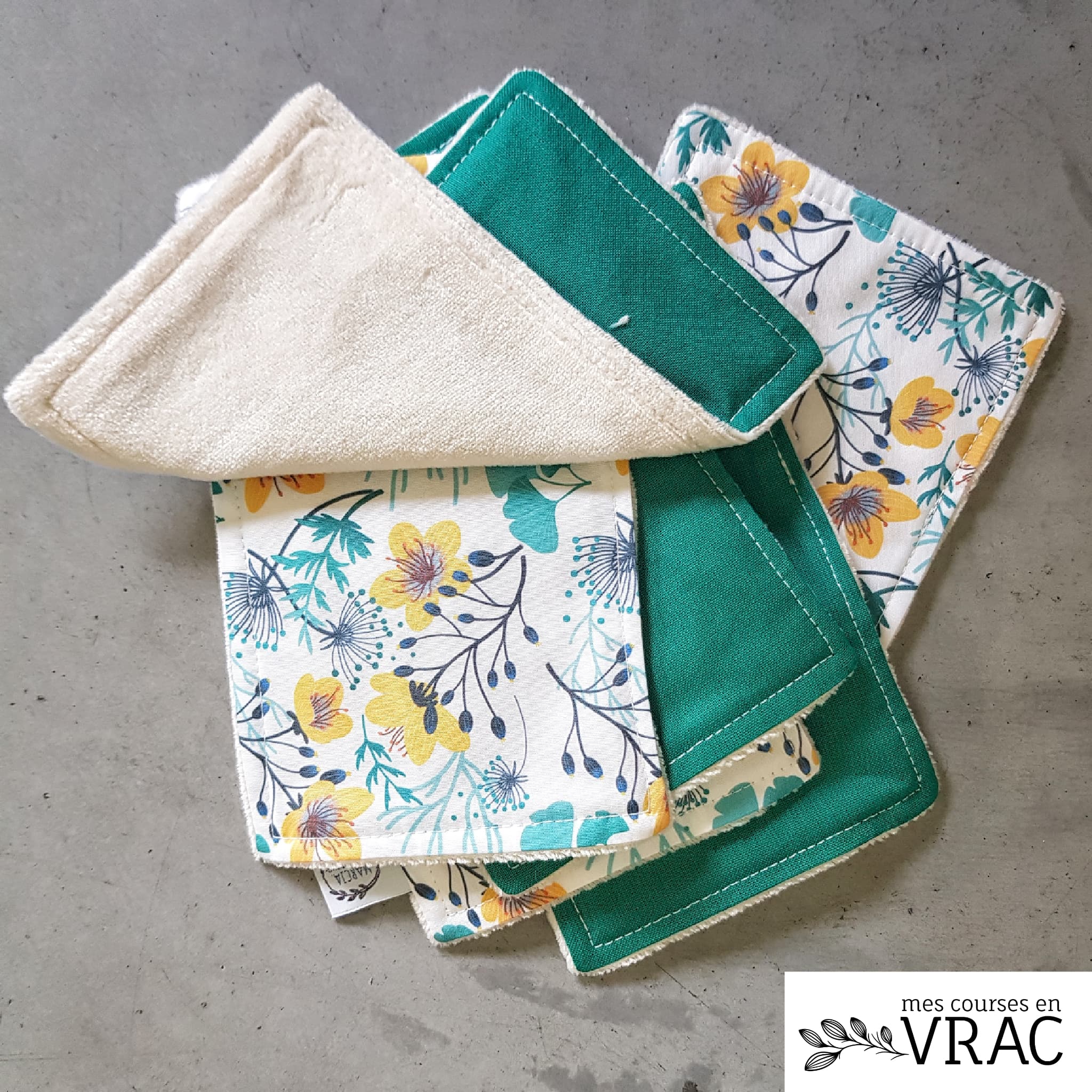 Grandes lingettes lavables rectangles - par 6