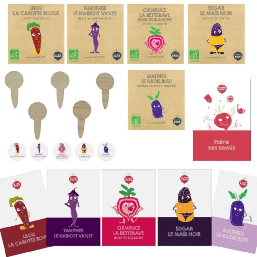 LE KITKIPOUSS : Kit de graines de légumes insolites bio