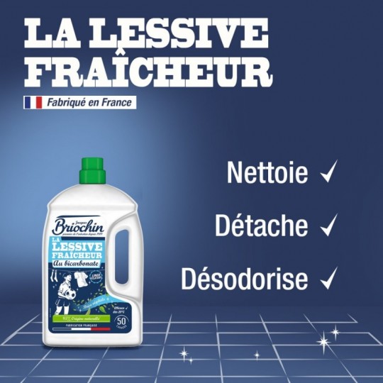 Lessive Liquide au Bicarbonate – 50 Lavages – 2,27 L BRIOCHIN