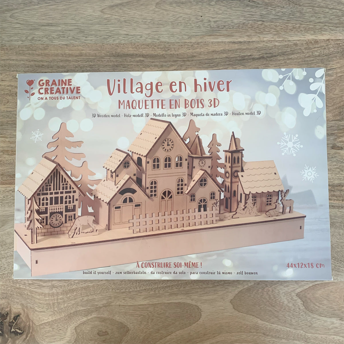 Maquette 3D en bois - Village d'hiver