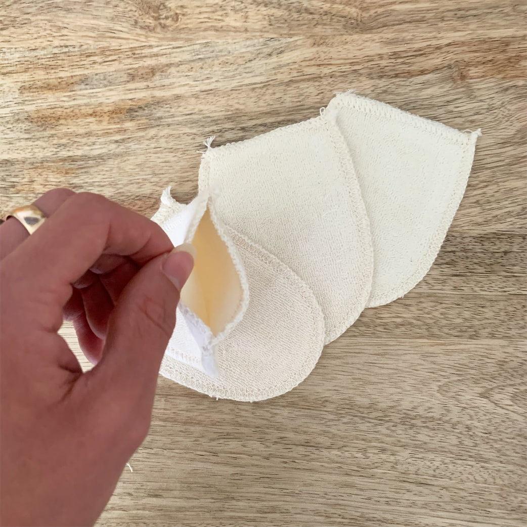 Lot de 4 mini gants à démaquiller réutilisables en coton bio