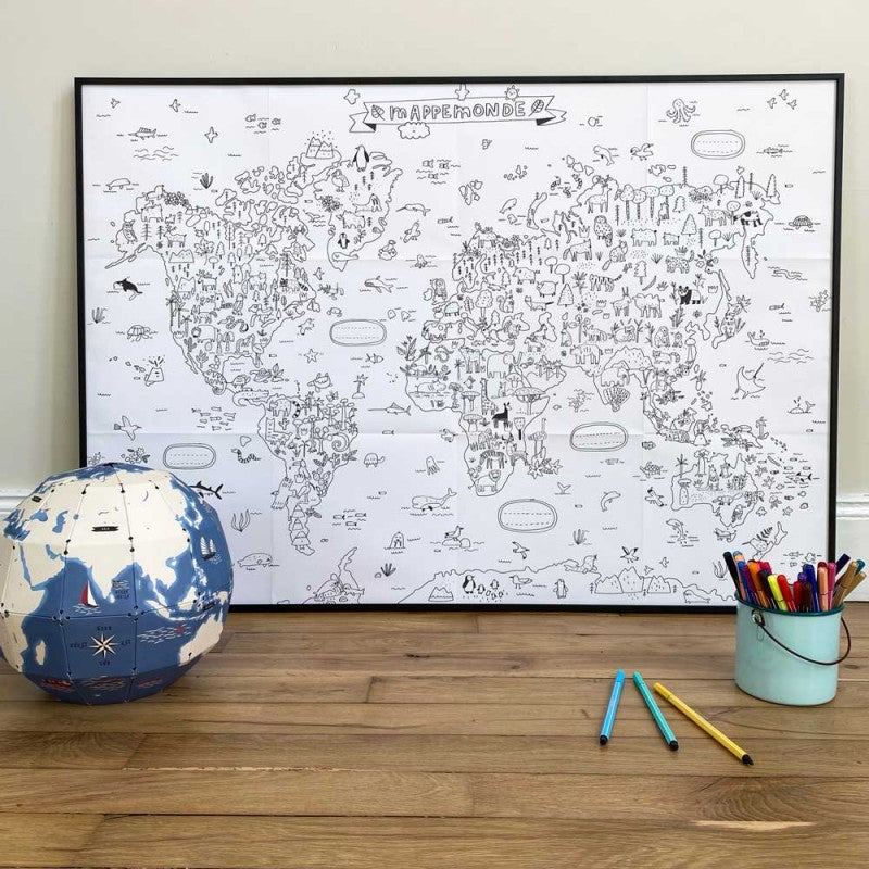 Mon poster géant à colorier - Mappemonde