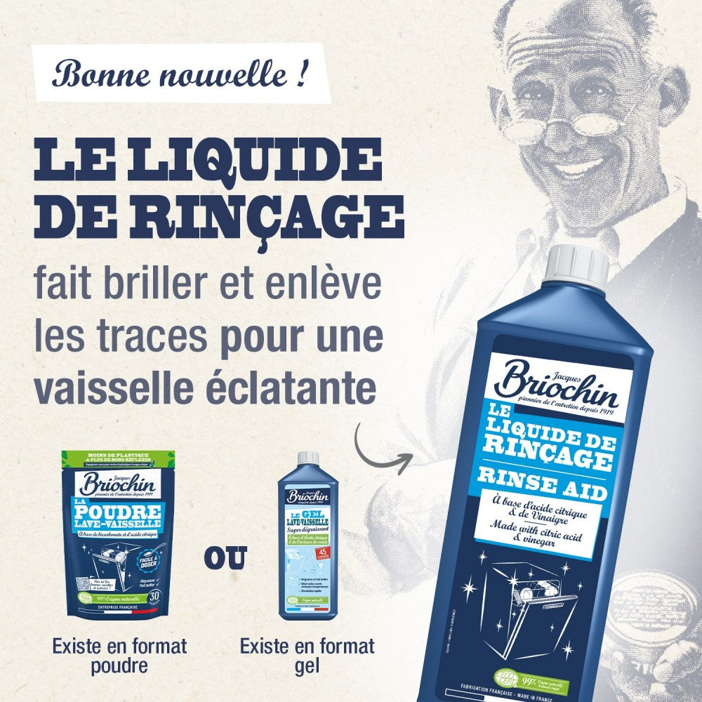 Liquide de rinçage lave-vaisselle Ecocert sans MIT/CMIT – Jacques Briochin 750 ml