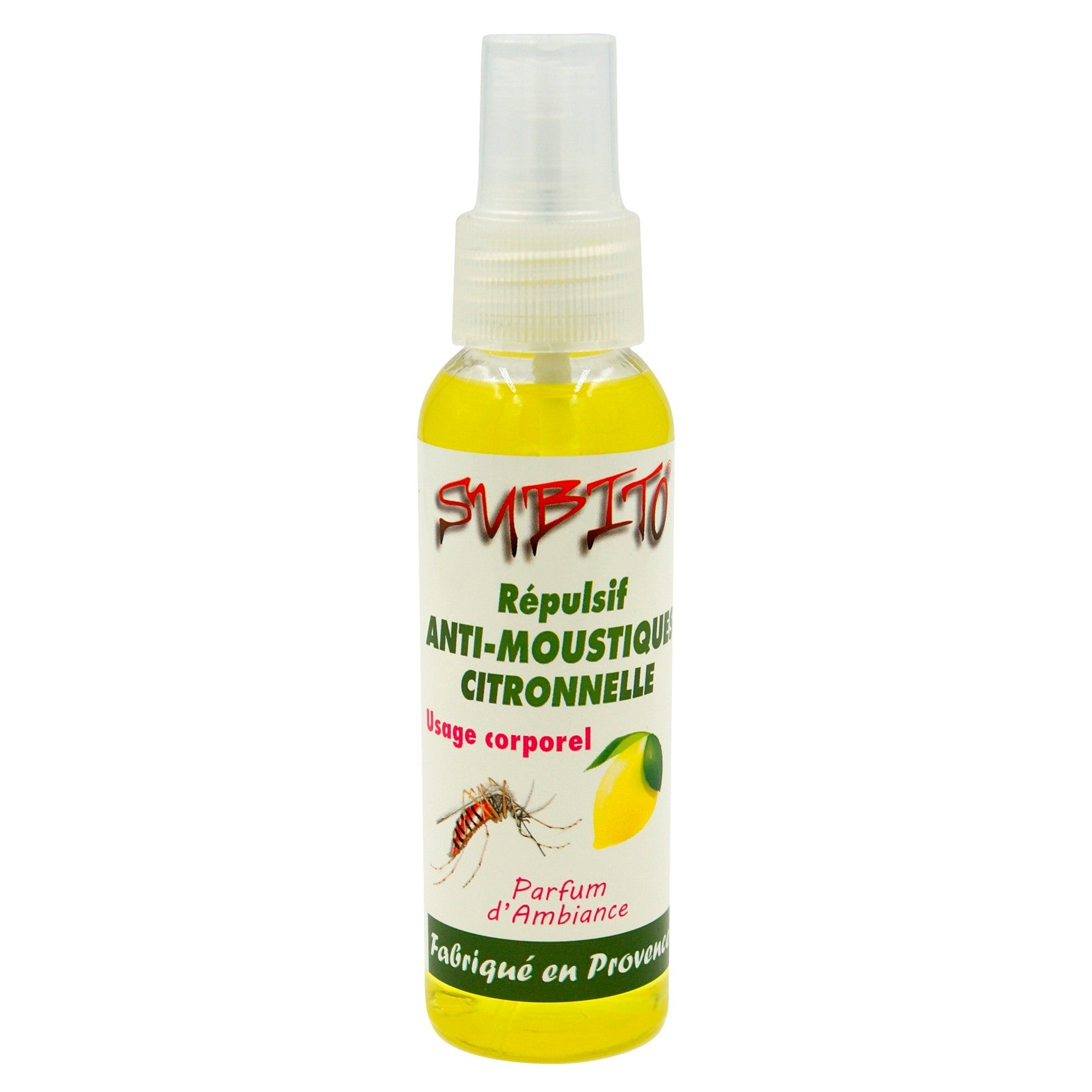 Spray anti-moustiques tigres citronnelle 100 ml – Répulsif naturel Subito