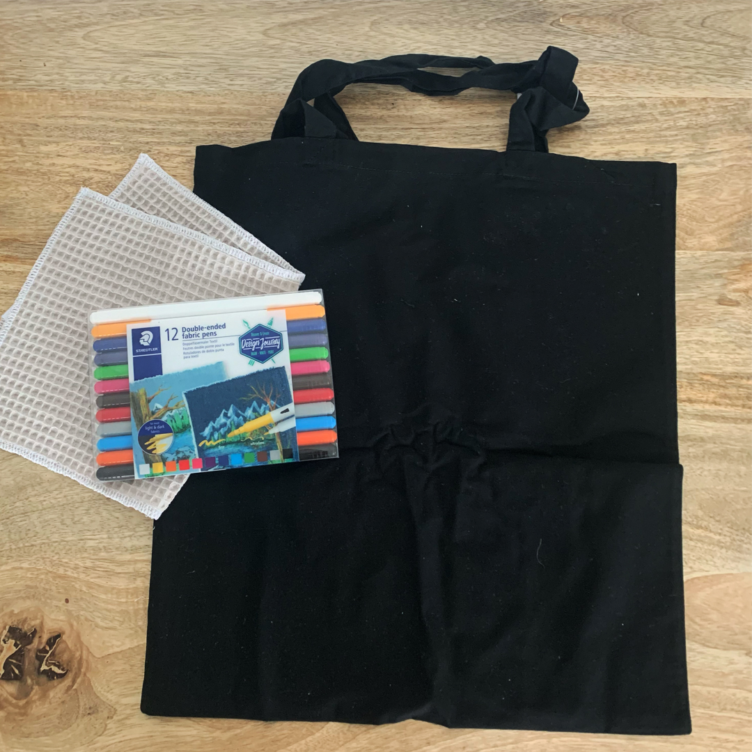 Kit pour customiser son propre Tote Bag - Noir - Mes courses en vrac