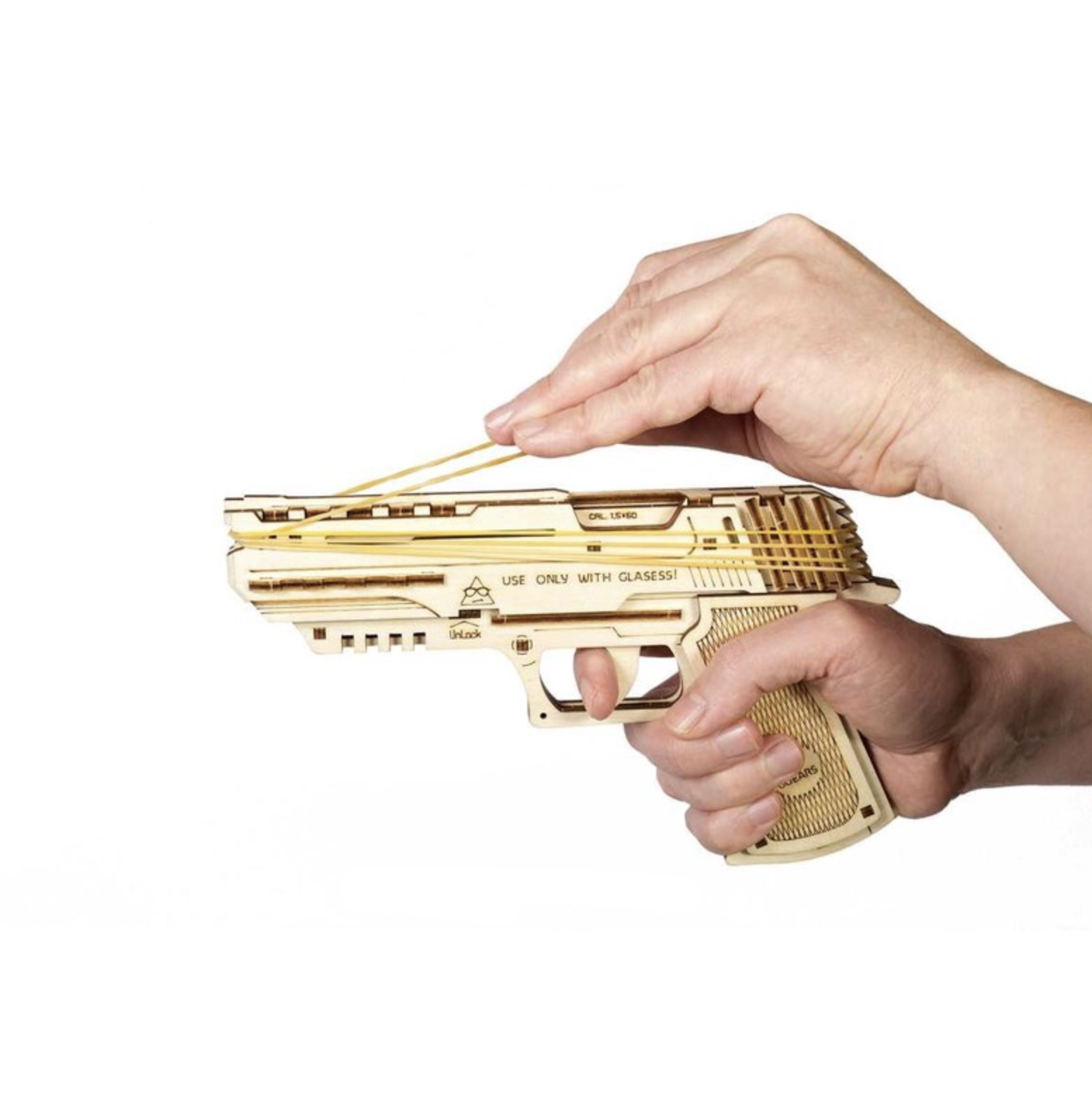 Pistolet à élastique en bois - Puzzle en bois 3d pour enfants