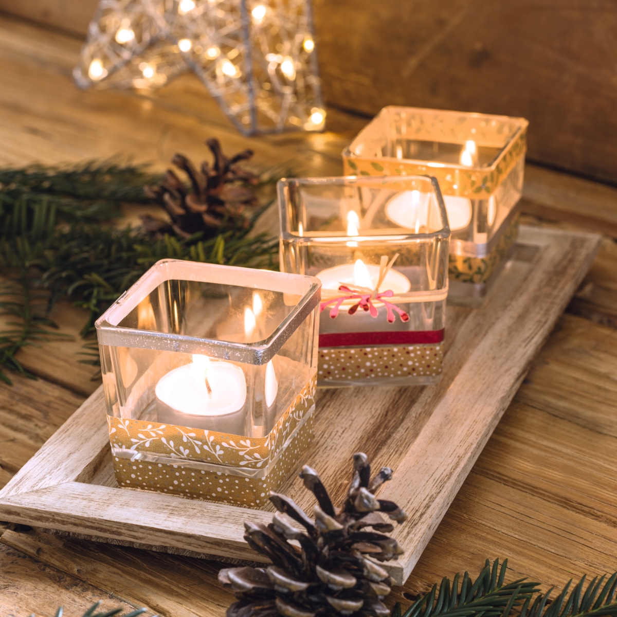 189 Exemple d'utilisation sur des bougies du Rubans Adhésifs Décoration Heyda