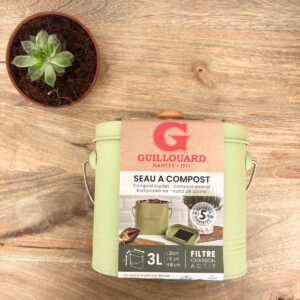 Sceau à compost ovale vert - 3L
